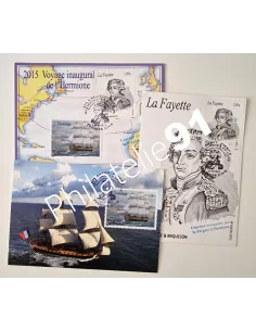 Lot de 3 Cartes Maximum, Transportées par L'Hermione, lettres France