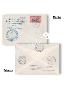 Sénégal, Enveloppe du Raid aérien "Dakar-Paris", lettres Colonies