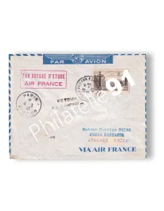 France, Enveloppe Air France oblitérée pour la grèce, lettres France
