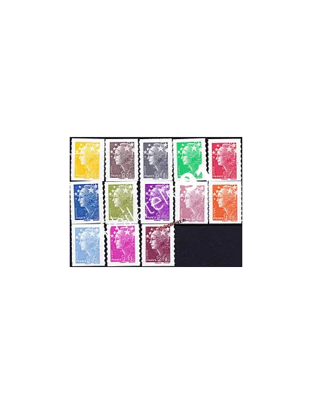 ADH. n° 208 à 218 + 175a et 179a - Marianne de Beaujard. Série de 13 timbres