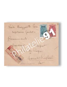 Enveloppe du Raid aérien "Brazzaville-Paris", lettres Colonies