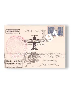 Enveloppe 1er vol postal "Montpellier-Marseille", lettres France