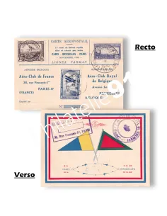 Carte de 1er liaison aérienne rapide Paris-Bruxelles , lettres Europe