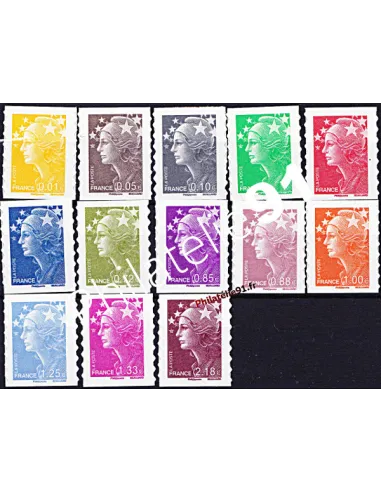 ADH. n° 208 à 218 + 175a et 179a - Marianne de Beaujard. Série de 13 timbres