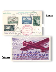 Carte de Propagande, vol Bruxelles-Paris-Bruxelles, lettres Europe