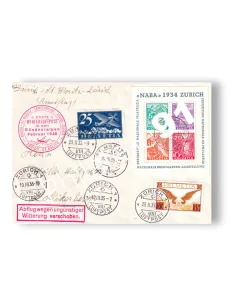 Suisse, Enveloppe 1er vol postal "Zurich-St.Moritz", lettres Europe