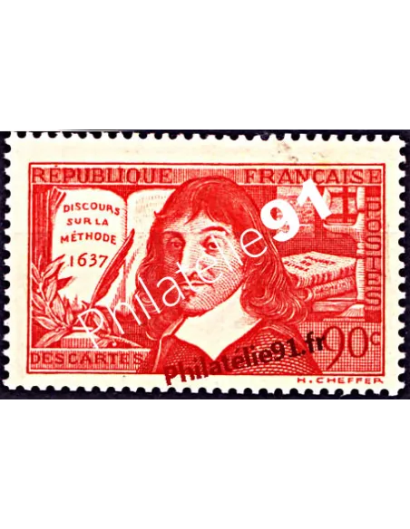 Timbre de France n° 341 - René Descartes, Discours sur la méthode