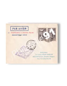 Enveloppe 1er vol postal "Maroc-Sénégal-Congo", lettres Colonies