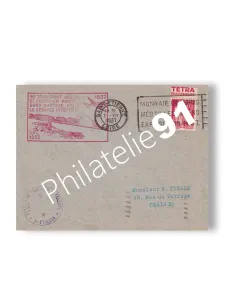 Enveloppe 1er vol postal intérieur sans surtaxe, lettres France