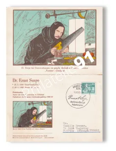 Double carte de l'Expédition polaire allemande Wegener, lettres Europe