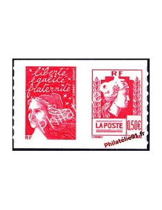 Timbre autocollant n° 43P, Marianne d'Alger, collection timbres France
