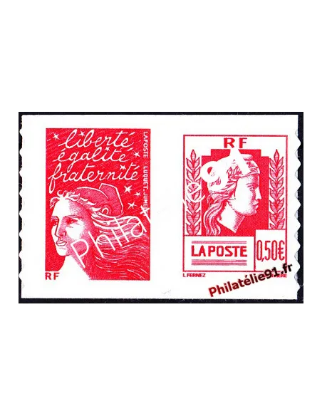 Timbre autocollant n° 43P, Marianne d'Alger, collection timbres France