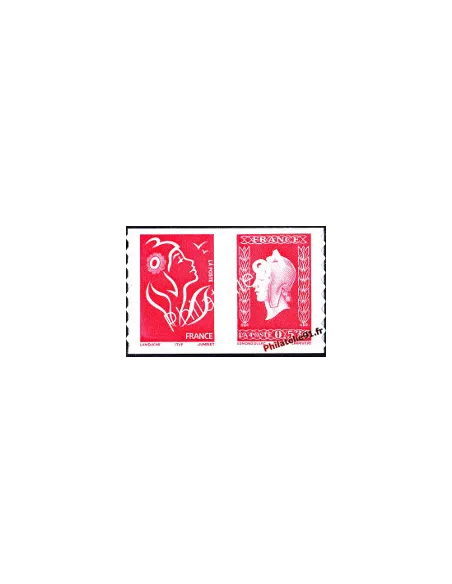 Timbre autocollant n°  66 P (n° 3841P) 60e anniv. Marianne de Dulac. Paire