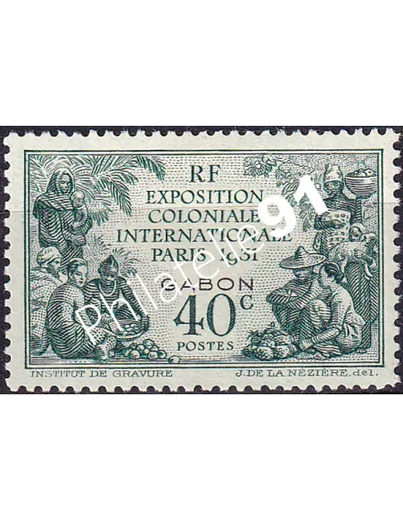 Gabon, n° 121 charnière, collection timbres Colonies