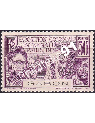 Gabon, n° 122 charnière, collection timbres Colonies