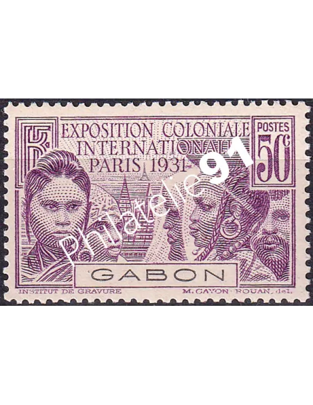 Gabon, n° 122 charnière, collection timbres Colonies