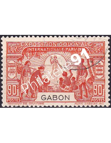 Gabon, n° 123 oblitéré, collection timbres Colonies