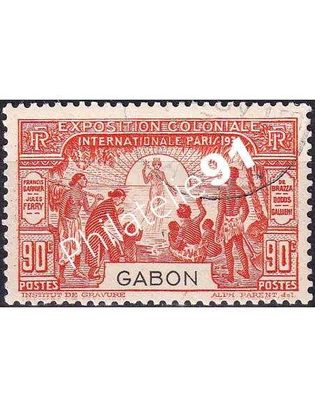 Gabon, n° 123 oblitéré, collection timbres Colonies