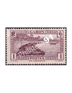 Gabon, n° 125 charnière, collection timbres Colonies