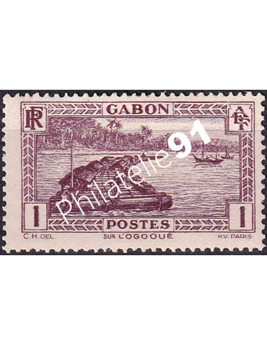Gabon, n° 125 charnière, collection timbres Colonies