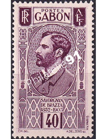 Gabon, n° 134 charnière, collection timbres Colonies