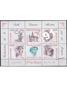 Timbres de MONACO n° 2508 à 2513 - Feuille - Salle Garnier