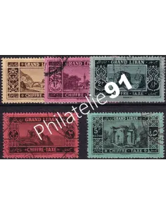 GRAND LIBAN, Taxe n° 11 à 15 oblitérés, collection timbres Colonies