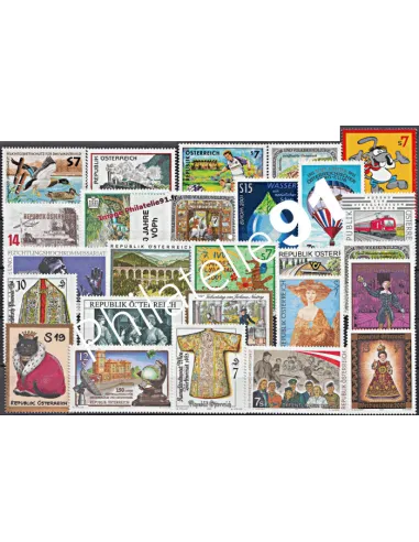 Timbres d'AUTRICHE, Année complète 2001, timbres d'Europe