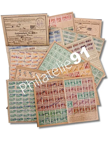 Alsace Lorraine - Lot de 12 cartes de quittance d'assurance sociale - (LOT-250418-1)