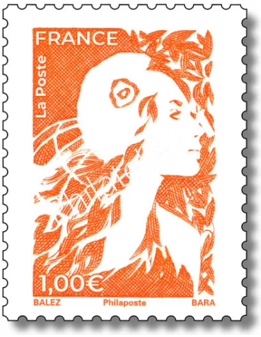 timbre n° 5729, 1,00€, orange, Marianne de l'Avenir, timbres France