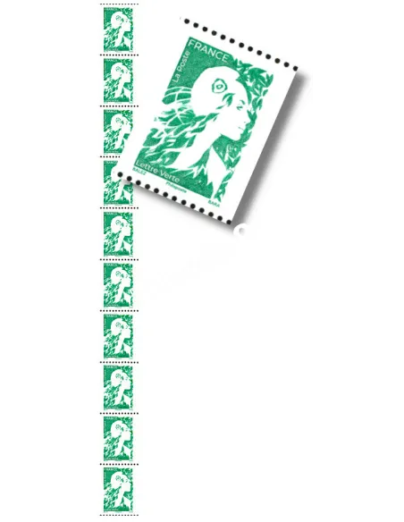 timbre n° 5733, de roulette lettre verte Marianne de l'Avenir