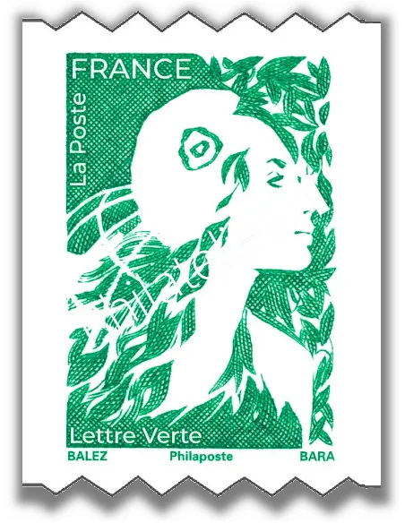 timbre n° 2361, lettre verte Marianne de l'Avenir, timbres France