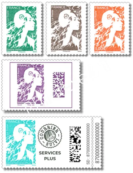 timbres 5728 à 2732, Marianne de l'Avenir 2023, timbres France
