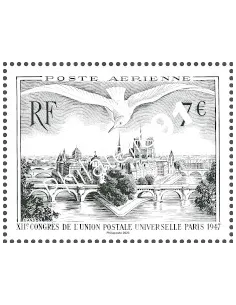 Timbre issu de l'Affiche Union postale Universelle Paris 1947