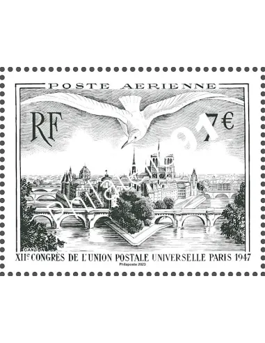 Timbre issu de l'Affiche Union postale Universelle Paris 1947