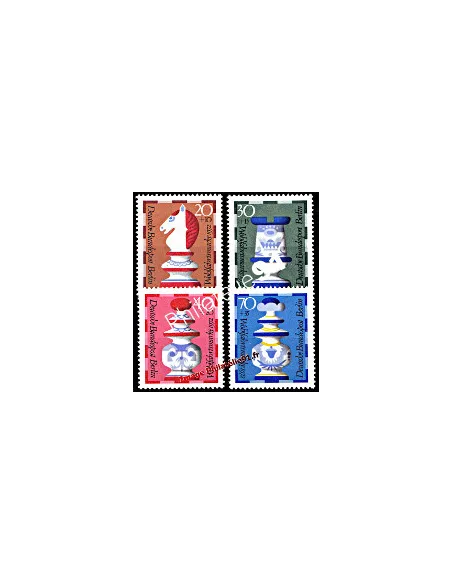 Timbres de BERLIN - n°  400 à 403 - Pièces de jeu d'échecs