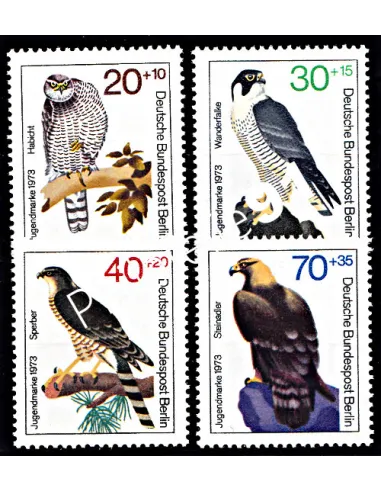 Timbres de BERLIN n° 407 à 410 - Oiseaux rapaces