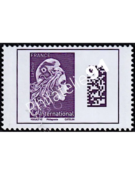 Timbre Marianne l'engagée international, mention Philaposte