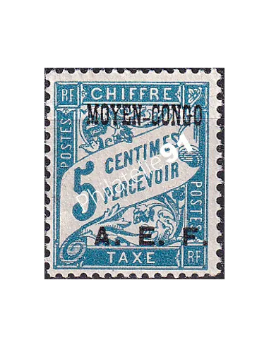 Moyen-Congo, Timbre-Taxe n° 1 charnière, timbres colonies françaises