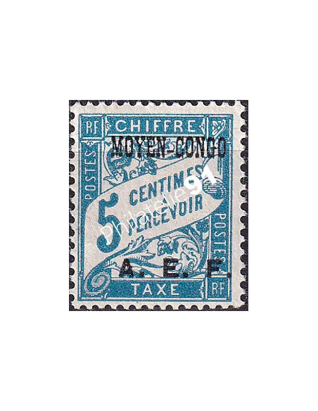Moyen-Congo, Timbre-Taxe n° 1 charnière, timbres colonies françaises