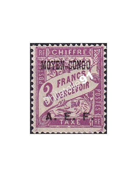 Moyen-Congo, Timbre-Taxe n° 11 charnière, timbres colonies françaises