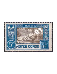 Moyen-Congo, Timbre-Taxe n° 12 charnière, timbres colonies françaises