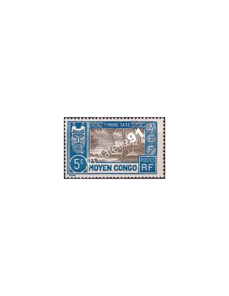 Moyen-Congo, Timbre-Taxe n° 12 charnière, timbres colonies françaises