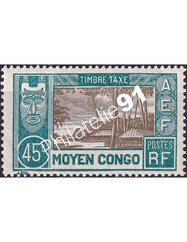 Moyen-Congo, Timbre-Taxe n° 17 charnière, timbres colonies françaises