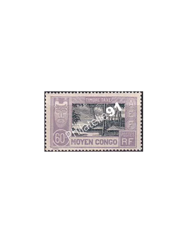 Moyen-Congo, Timbre-Taxe n° 19 charnière, timbres colonies françaises