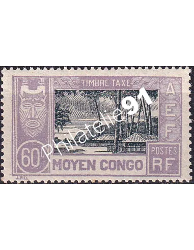 Moyen-Congo, Timbre-Taxe n° 19 charnière, timbres colonies françaises