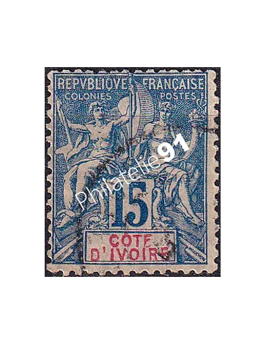 Cote d'Ivoire, n° 6 oblitéré, Timbres colonies françaises