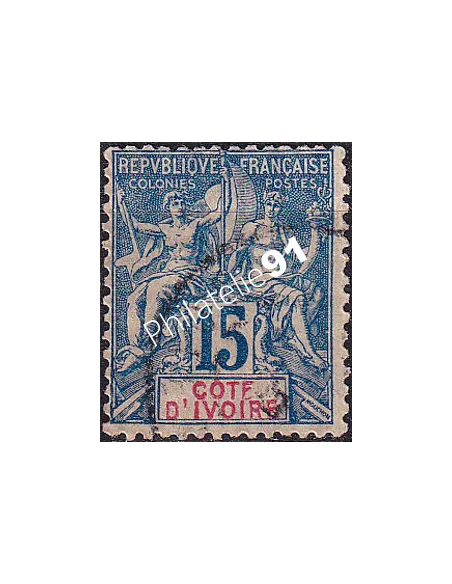 Cote d'Ivoire, n° 6 oblitéré, Timbres colonies françaises