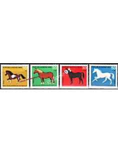 Timbre de BERLIN - n°  301 à 304 - Thématique: Chevaux