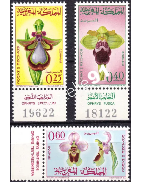 Maroc, n° 494 à 496, collection timbres Colonies françaises